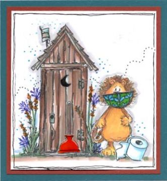 Zebra Lion Outhouse Card